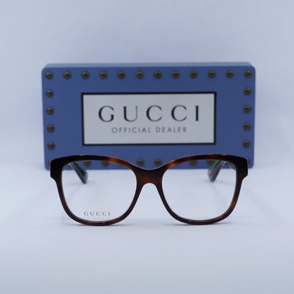 Final Price! Gucci GG0038ON 002 Havana/Green Eyeglasses 54mm - Picture 2 of 12